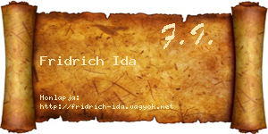 Fridrich Ida névjegykártya