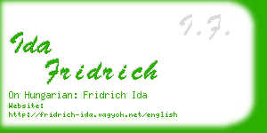 ida fridrich business card